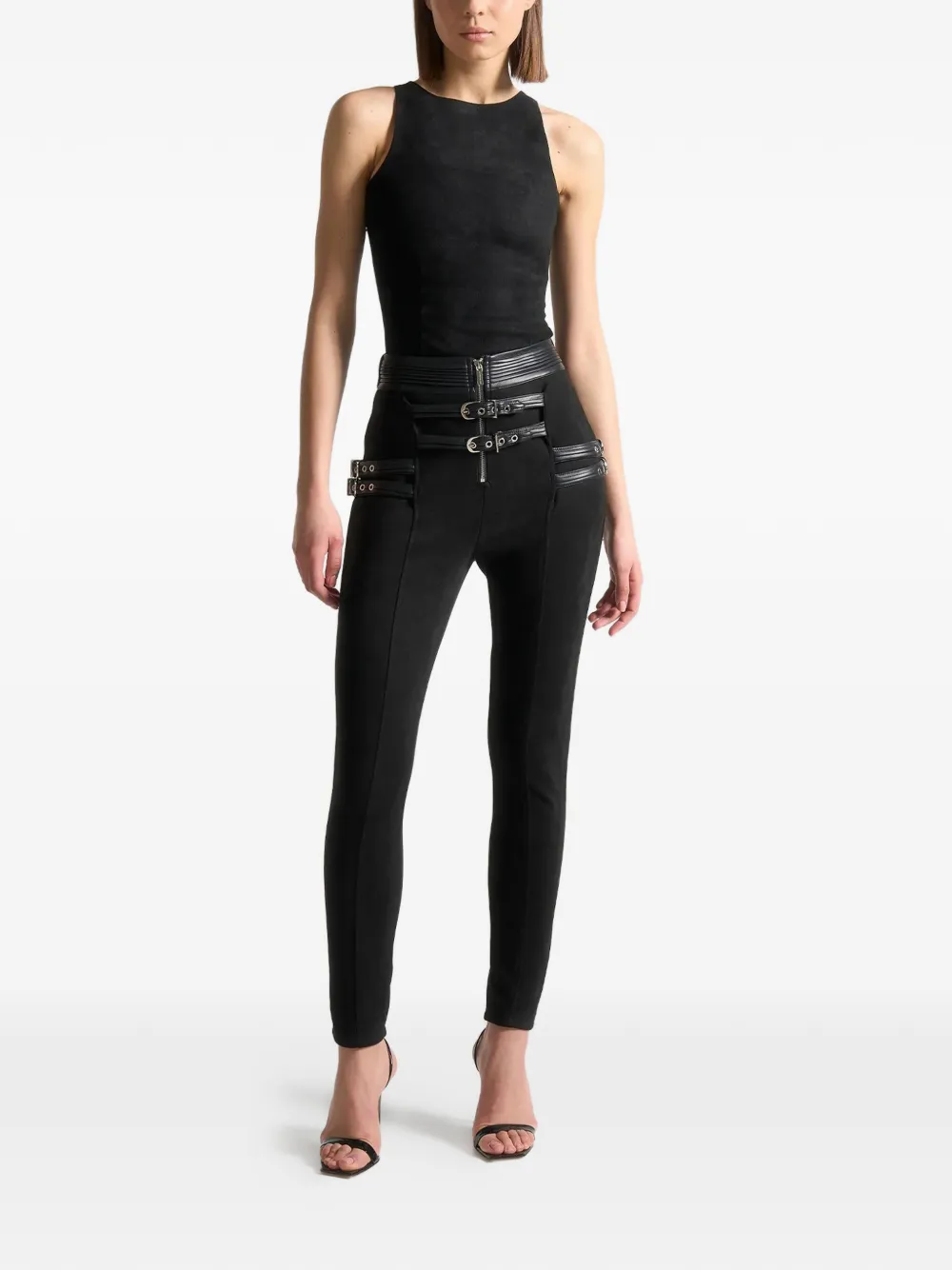 Manière De Voir buckle-detail leggings - Zwart