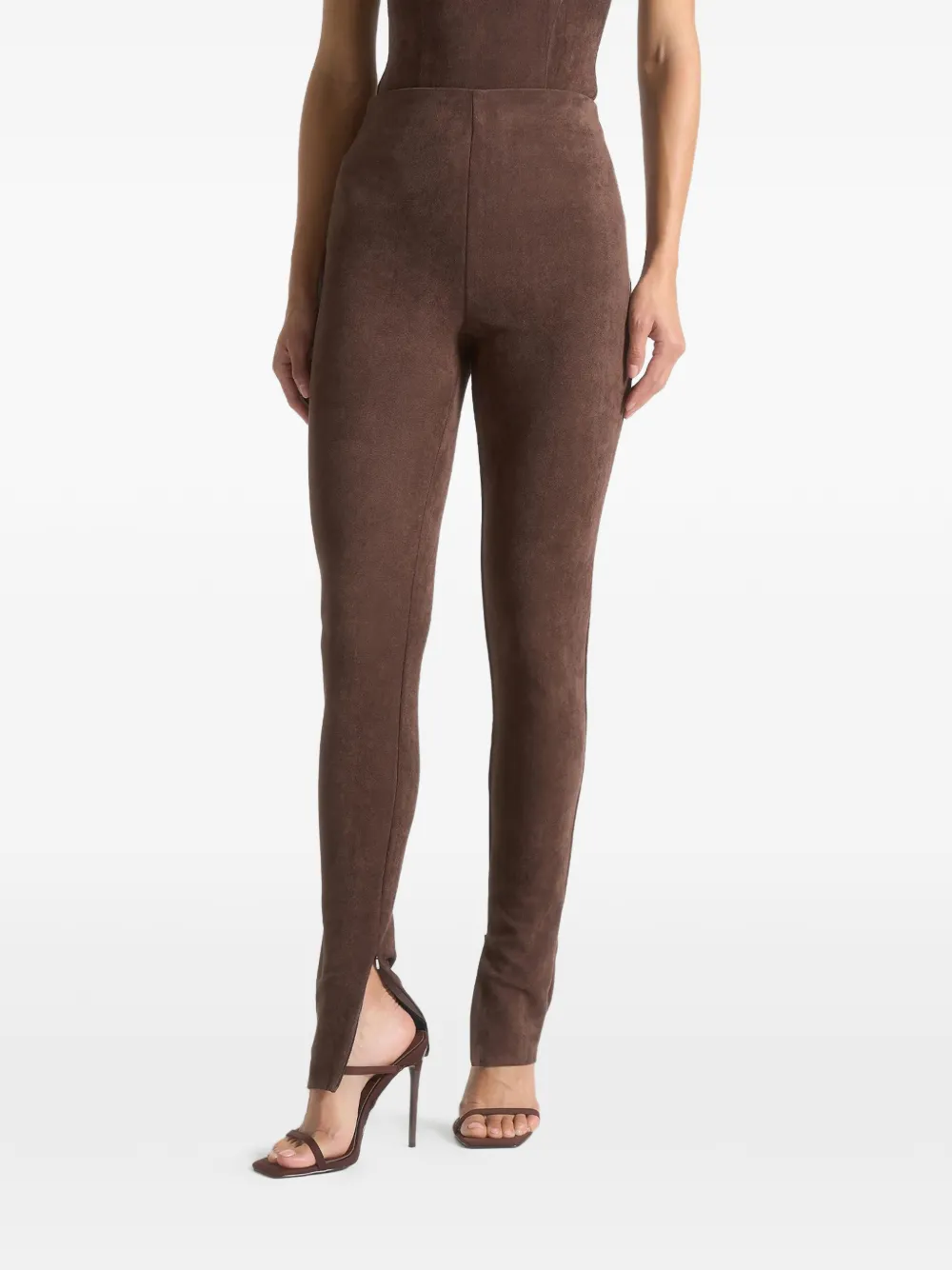 Manière De Voir Legging van imitatiesuède Bruin