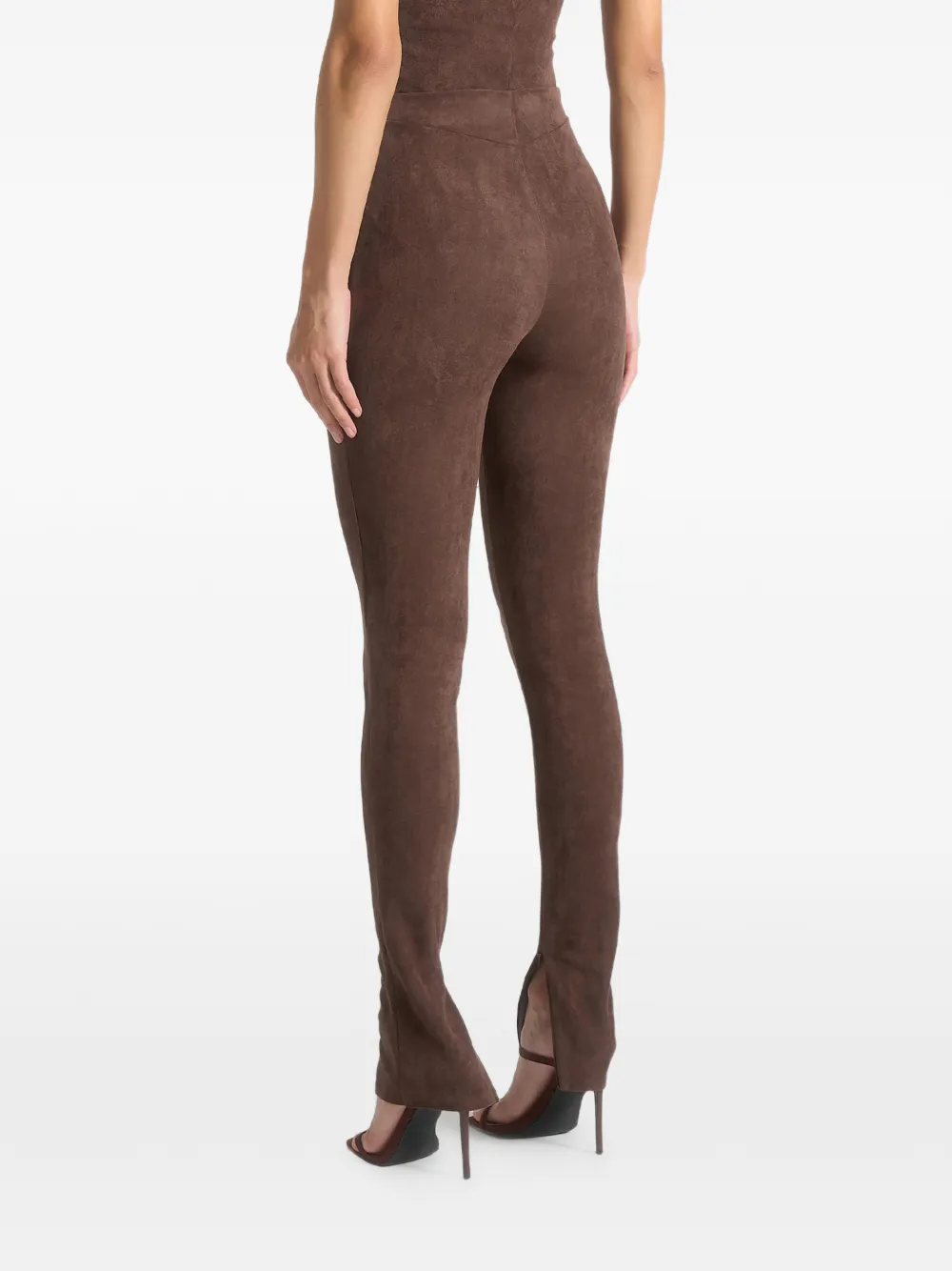 Manière De Voir Legging van imitatiesuède Bruin