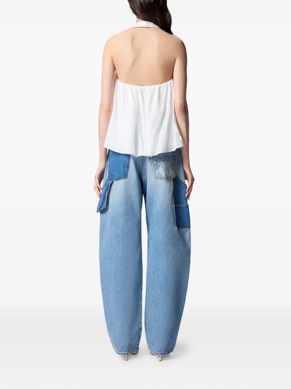 PINKO Blouse met halternek en kanten detail Wit