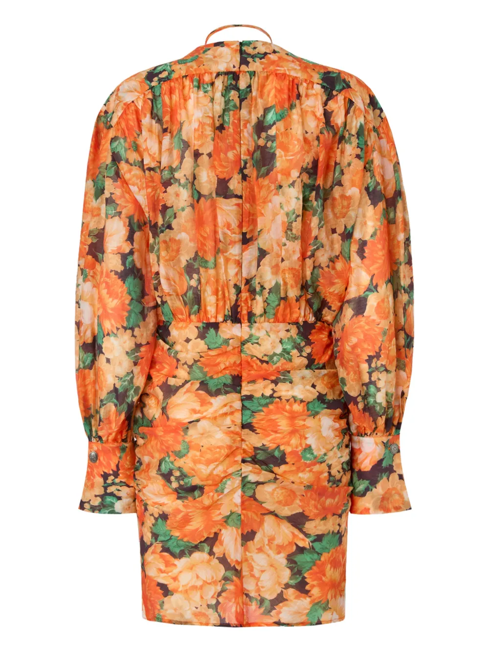 PINKO Mini-jurk met V-hals en bloemenprint Oranje