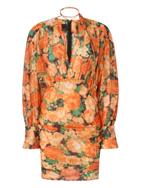 PINKO floral V-neck mini dress