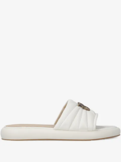 PINKO perforated nappa leather slip-on sandals with Love Birds logo