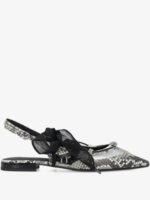 PINKO slingback ballerinas with python print and ties