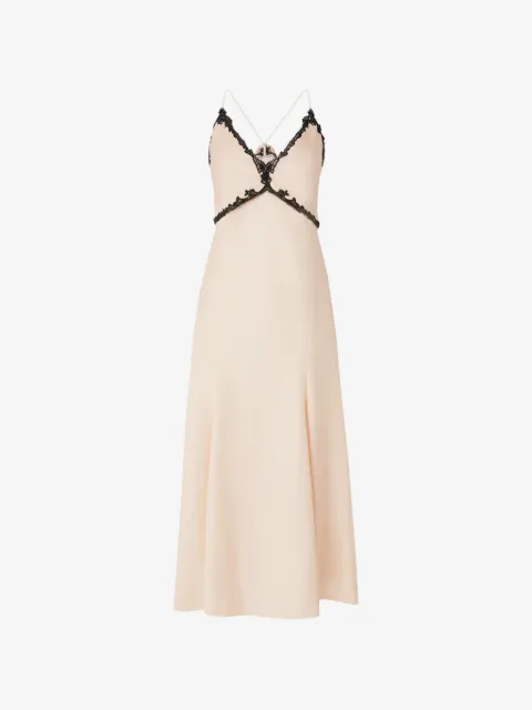 PINKO long dress with lace inserts