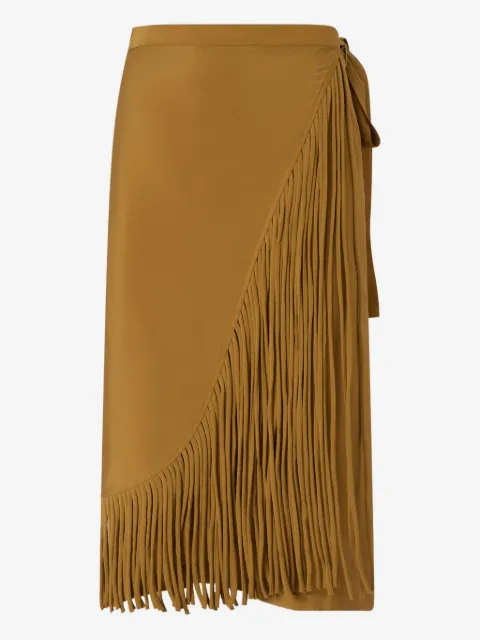PINKO calf-length wrap skirt with fringing