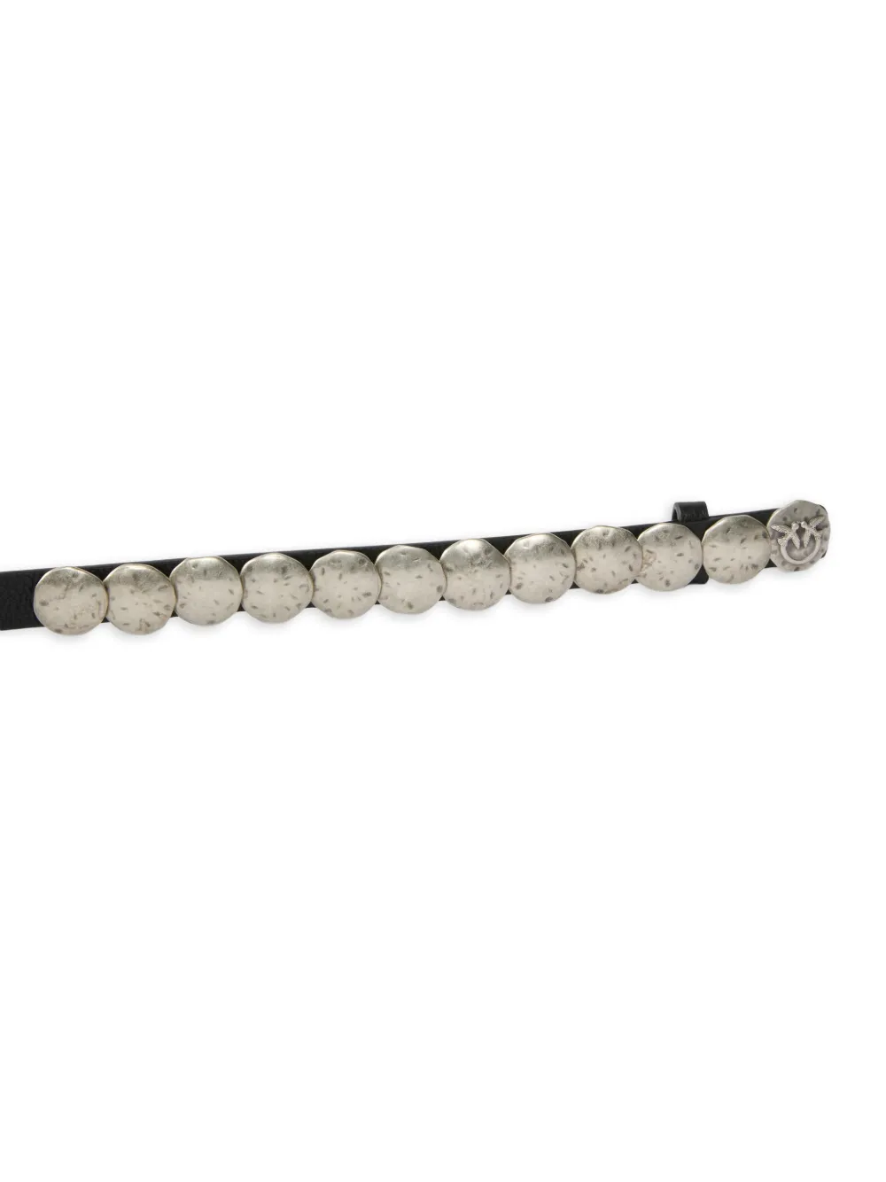 PINKO Dubbele leren gewikkelde riem met studs 1 5 cm Zwart