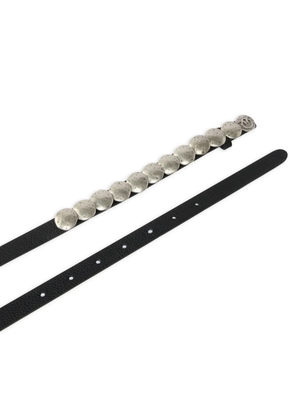 PINKO Dubbele leren gewikkelde riem met studs 1 5 cm Zwart