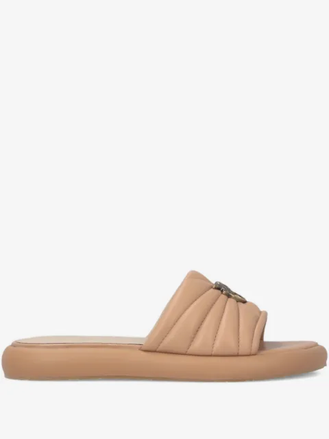 PINKO perforated nappa leather slip-on sandals with Love Birds logo