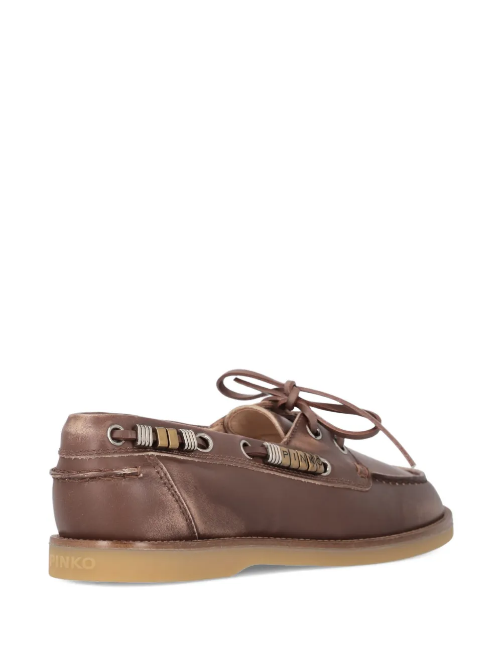 PINKO Loafers met logo en veters Bruin