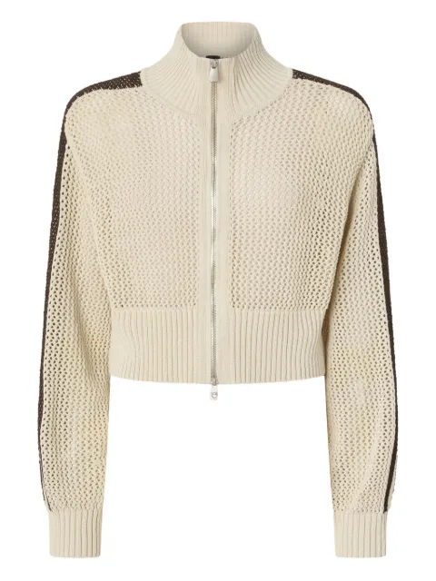 PINKO cropped sweatshirt with bands and openwork