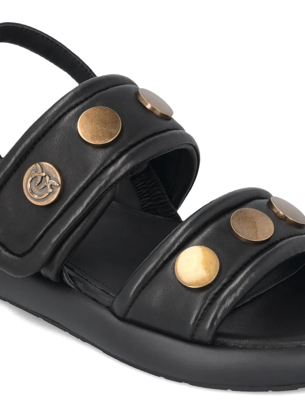 PINKO Leren sandalen met studs Zwart