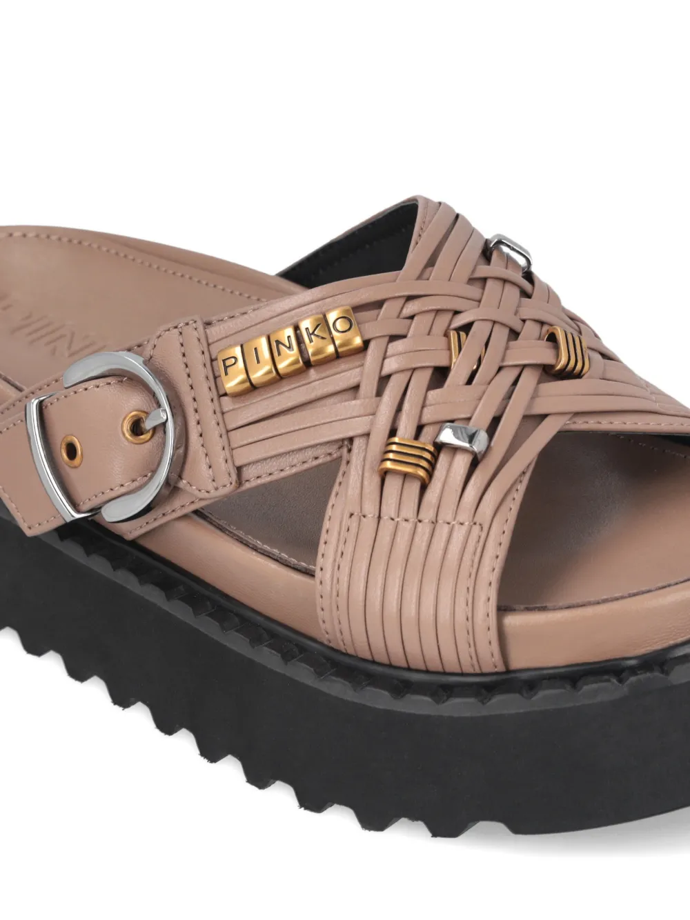 PINKO Leren sandalen Beige