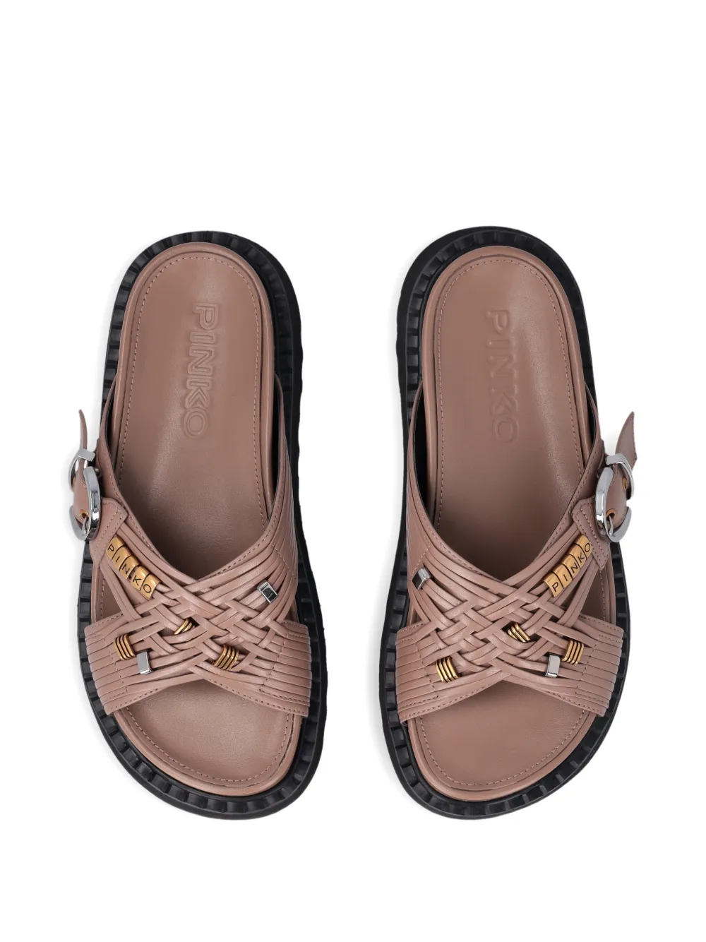 PINKO Leren sandalen Beige