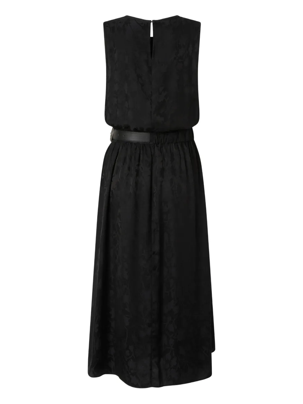 Belted-Waist Sleeveless Dress