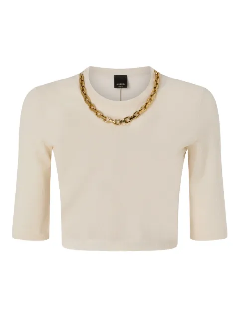 PINKO cropped sweater with chain