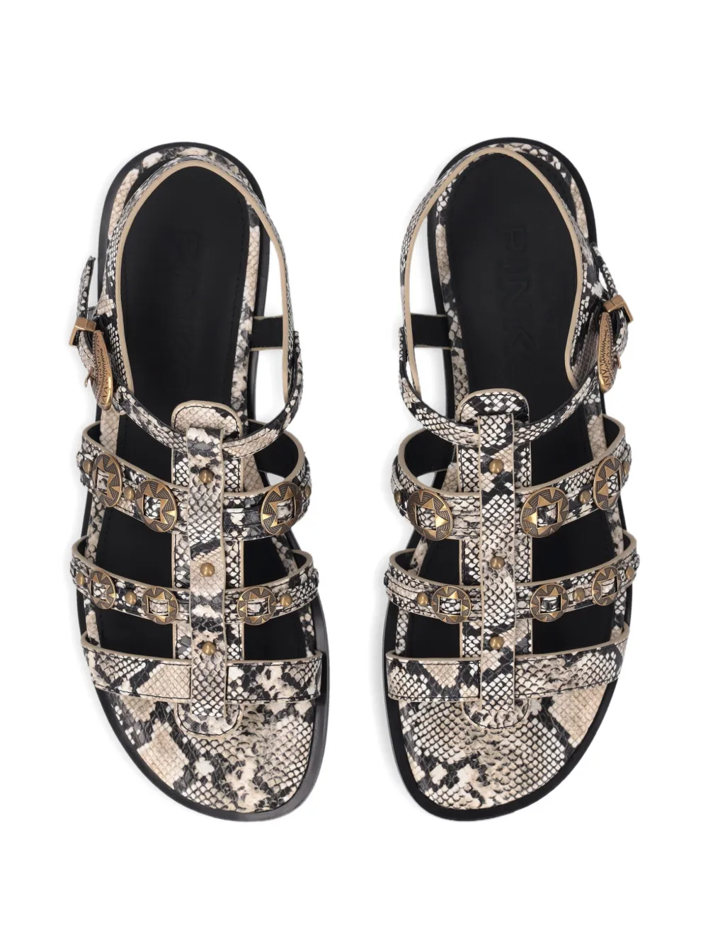PINKO Sandalen met slangenleer-effect Beige