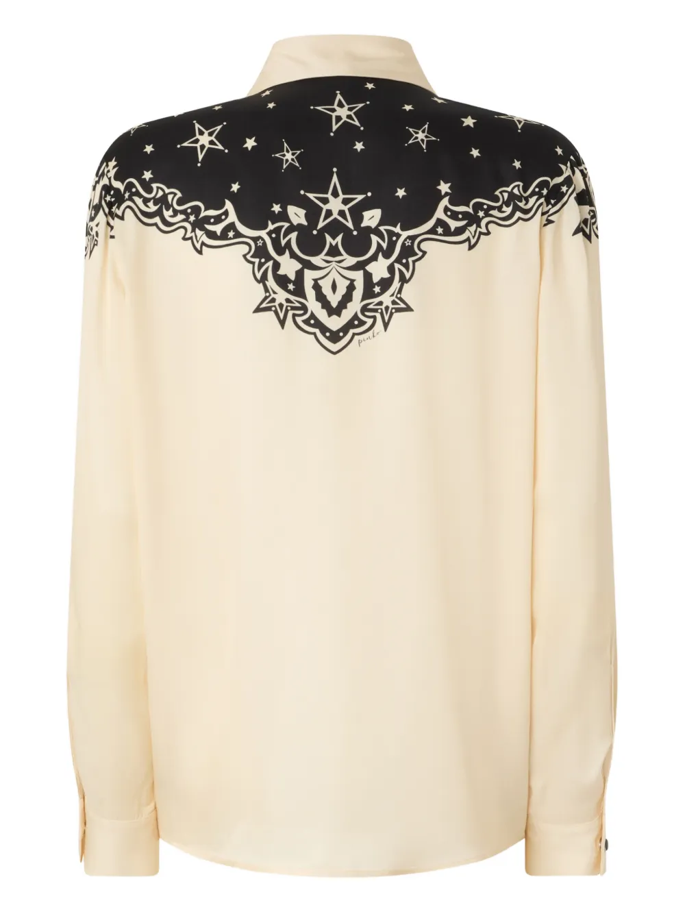  Pinko Star-print Collared Shirt - Neutrals 