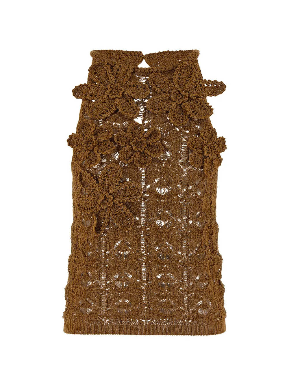 PINKO Top in maglia a fiori - Marrone
