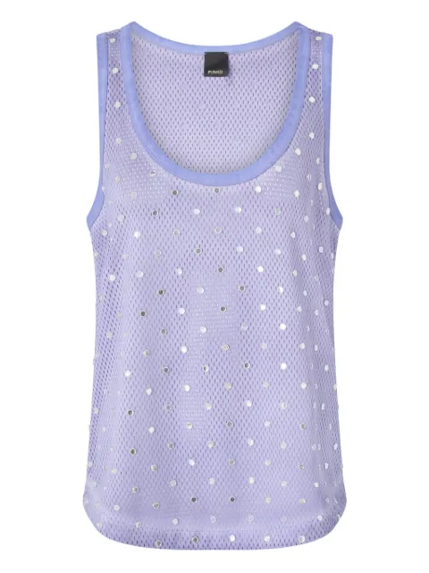 PINKO Verfraaide mesh tanktop