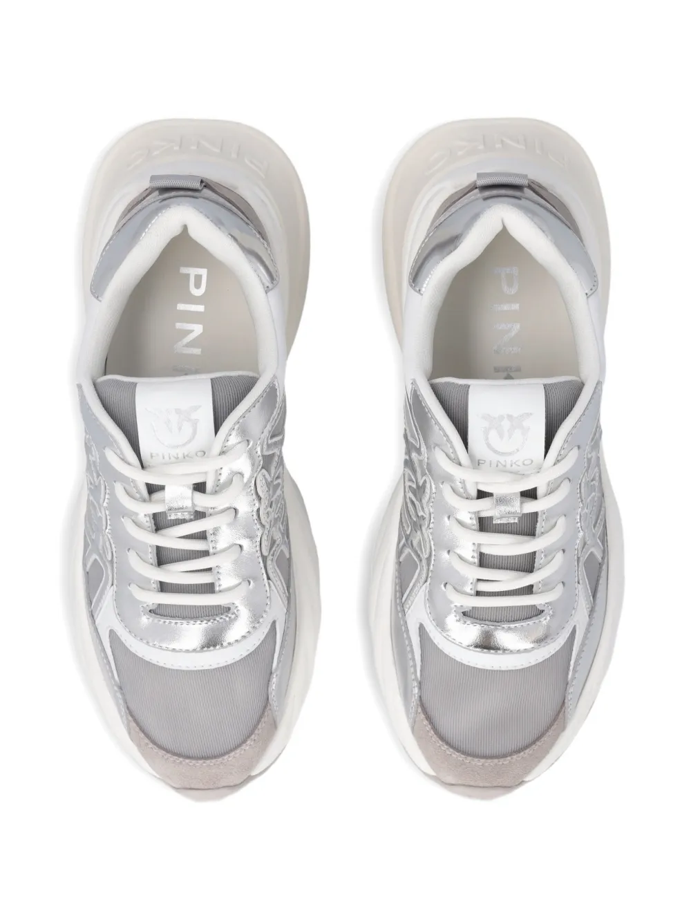 PINKO Sneakers met logo Zilver