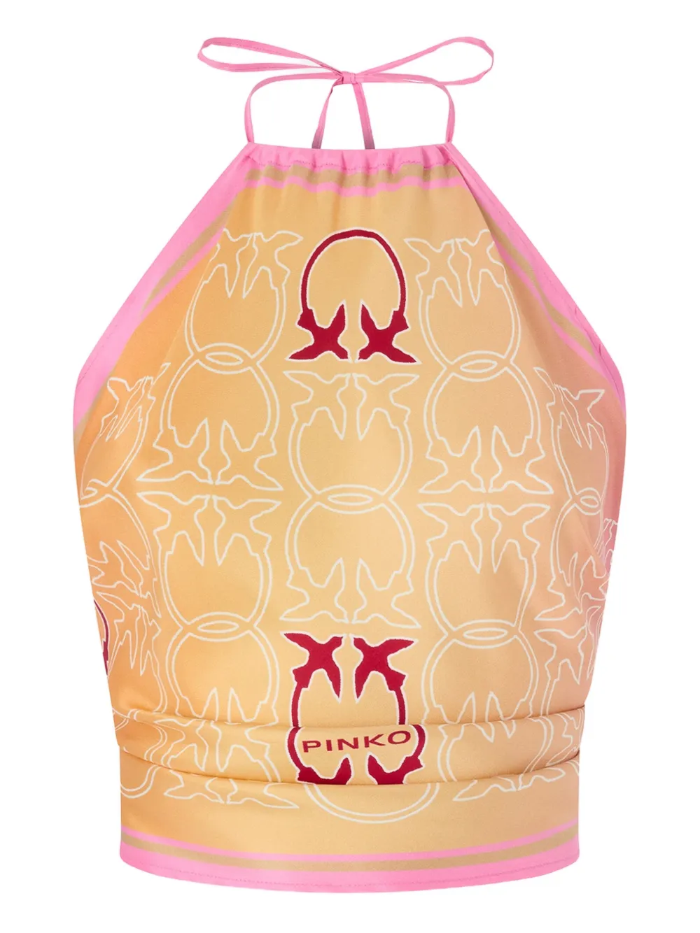 PINKO logo-print tie beach cover-up - Nude