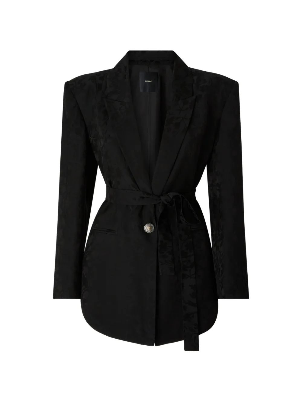 PINKO Castelnovo jacquard belted jacket - Schwarz