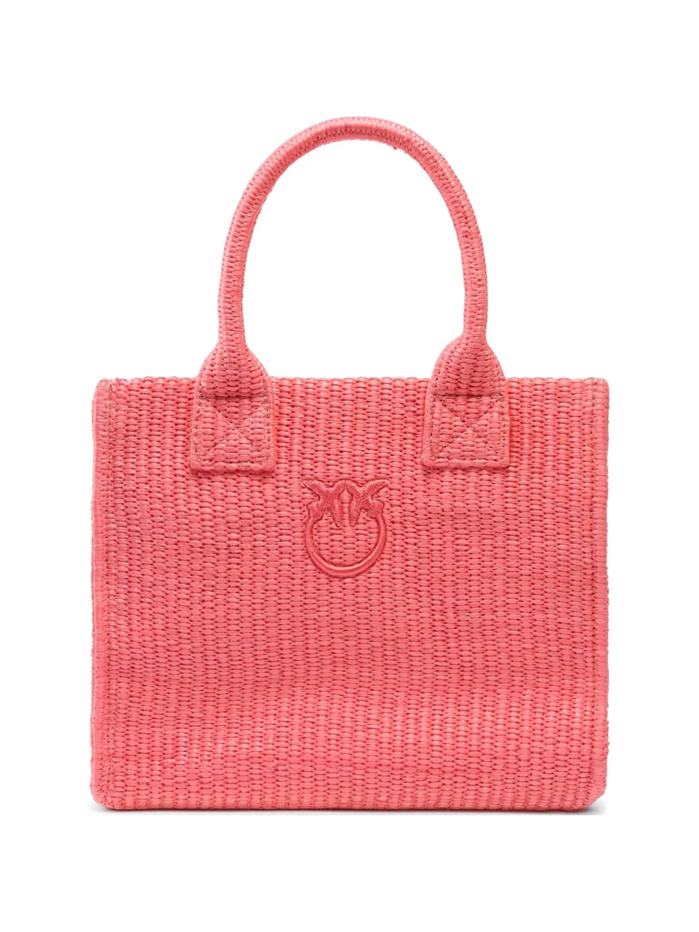 PINKO woven Love Birds tote bag - Rosa