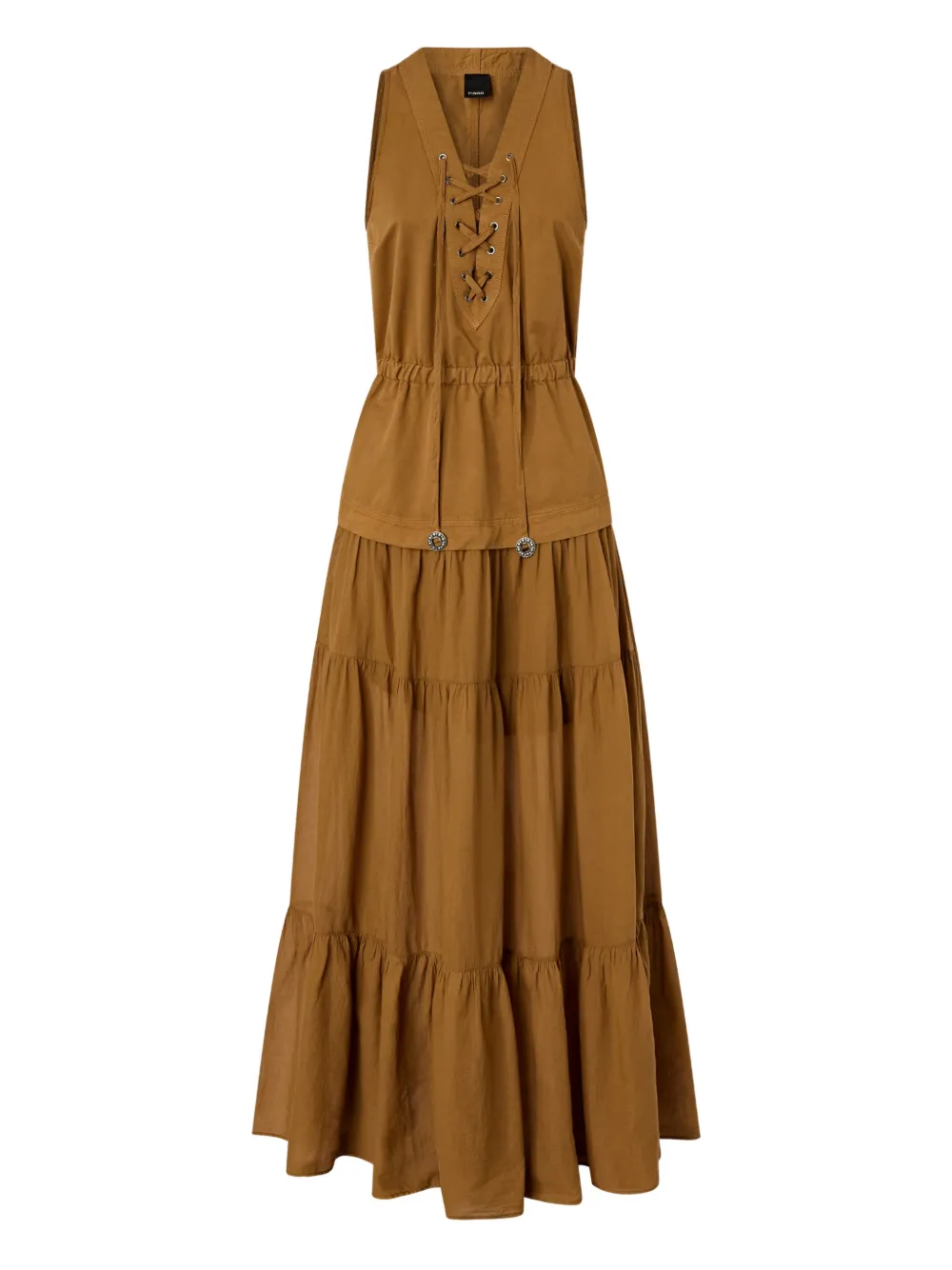 PINKO lace-up sleeveless dress - Brown