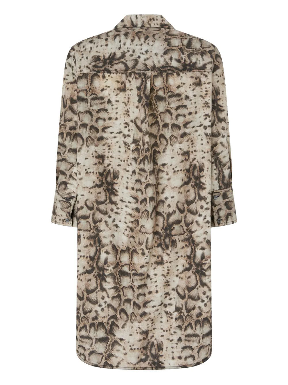 PINKO Mini-jurk met slangen-print en halslinten Beige