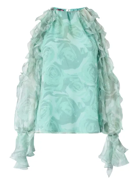 PINKO ruffled floral-print blouse