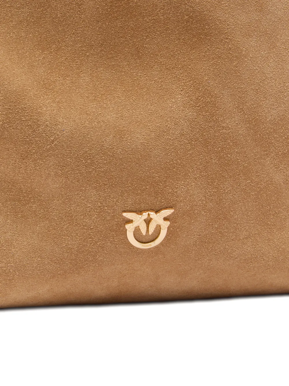 PINKO Buckle lamsleren schoudertas Beige