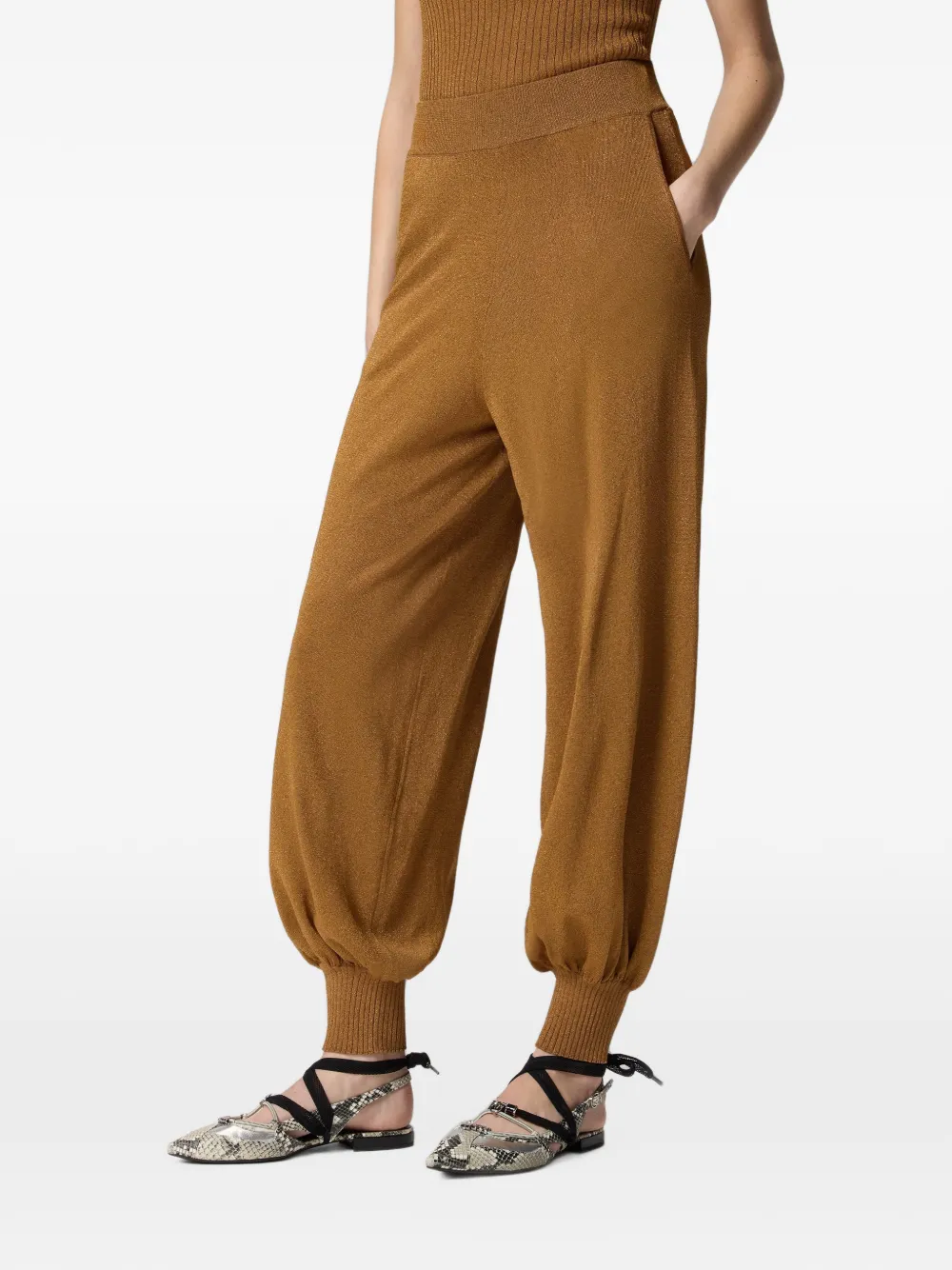 PINKO Broek met cuffs Bruin