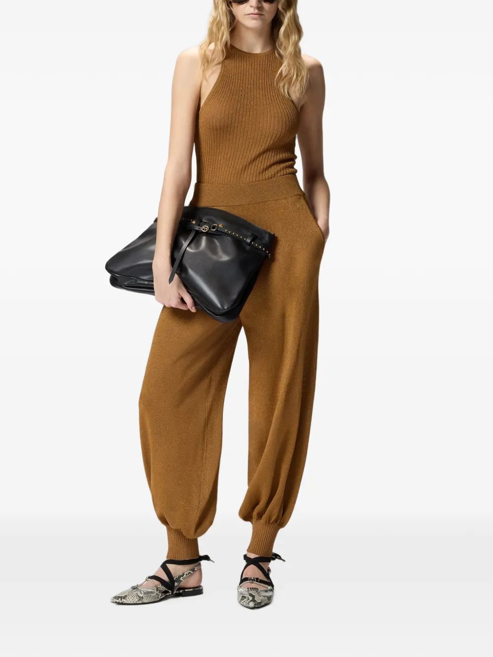 PINKO Broek met cuffs Bruin