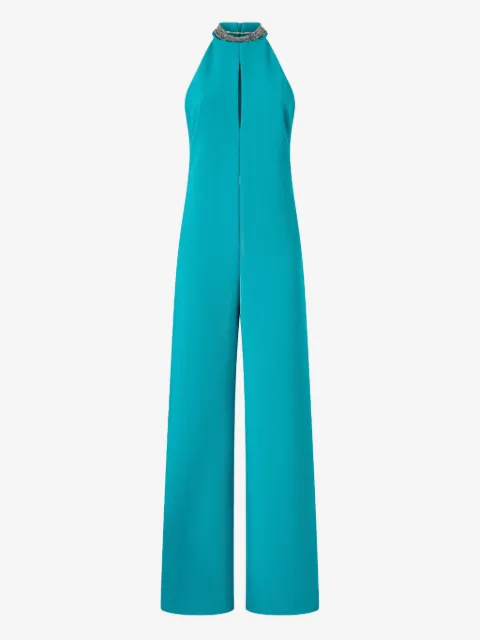 PINKO long playsuit with halterneck and jewel decoration