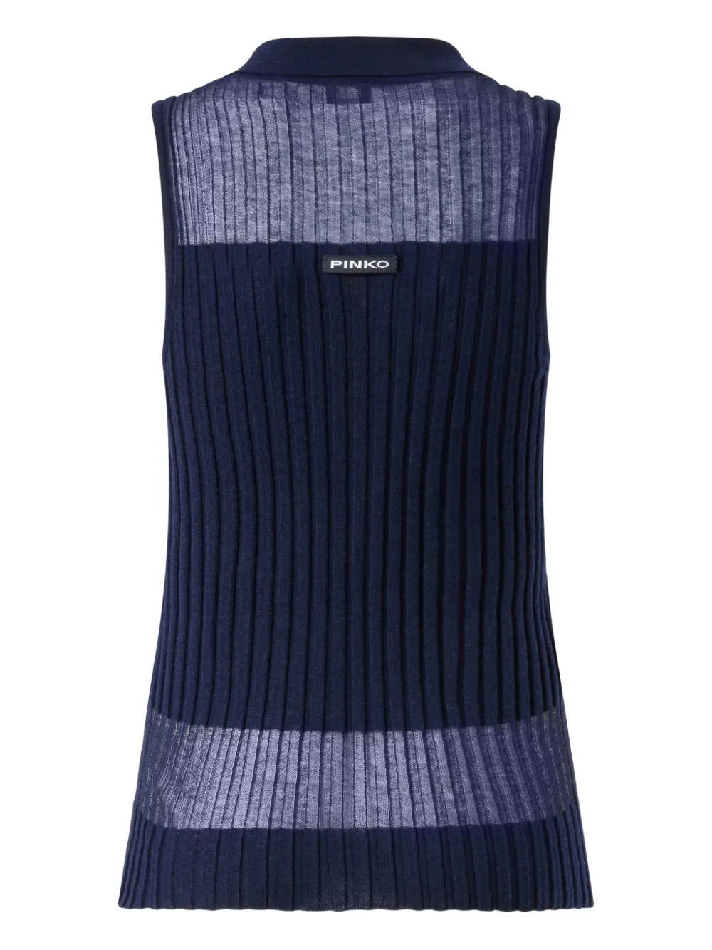 PINKO Geribbelde polotop met knopen - Blauw