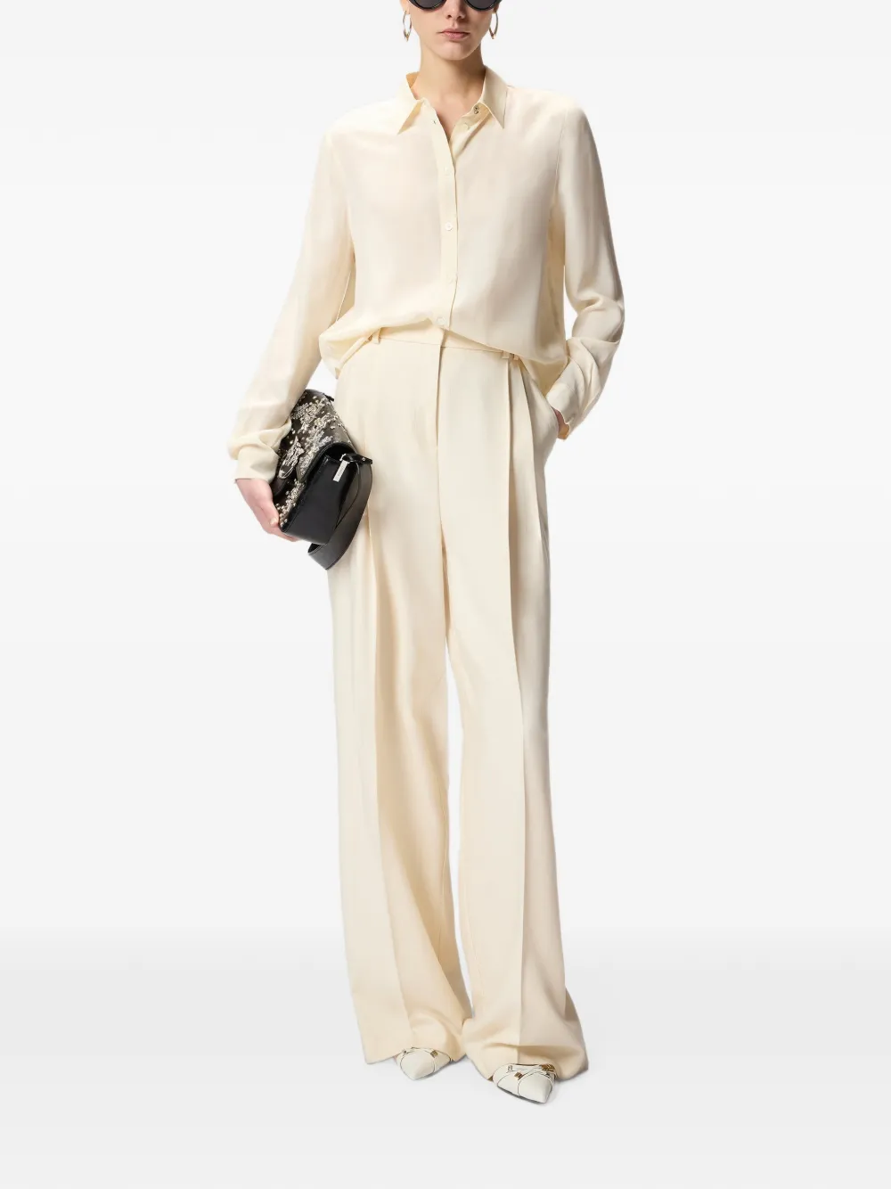 PINKO Blouse met kraag en knopen Beige