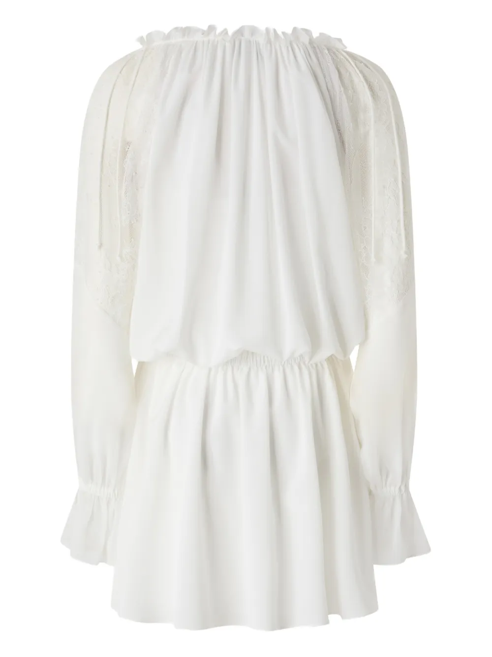 Lace-Detail Ruffled Dress