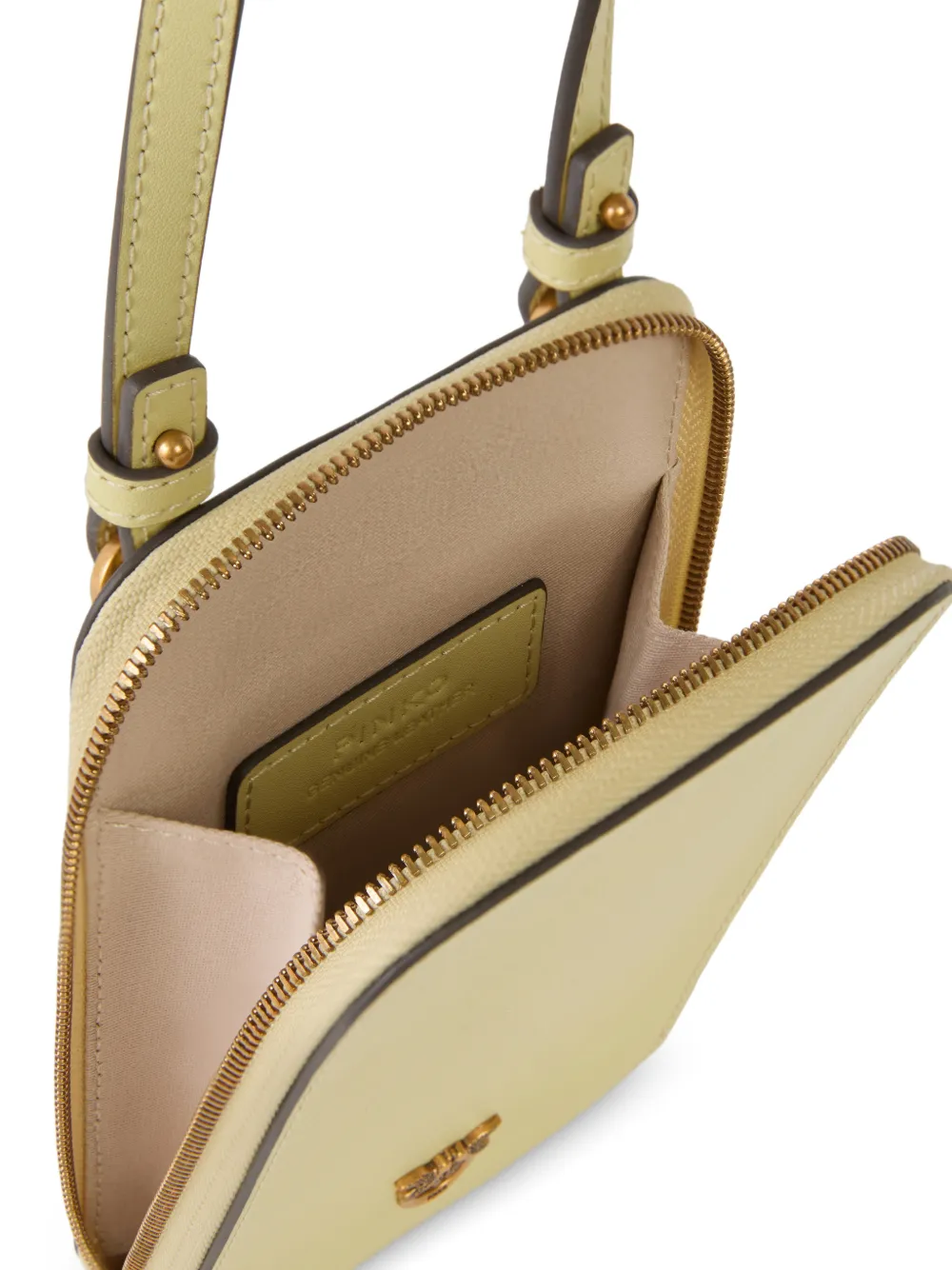 PINKO Leren telefoonhoesje met rits Beige