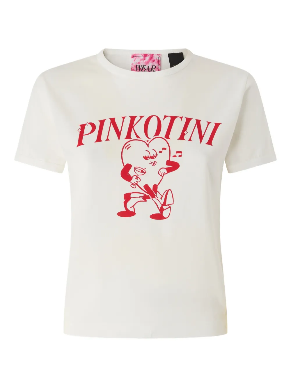 PINKO T-shirt girocollo con applicazione logo - Toni neutri