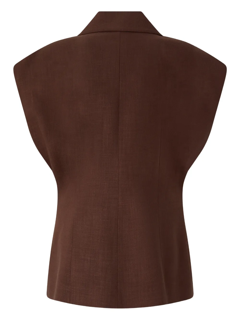  Pinko Single-breasted Sleeveless Gilet - Brown 