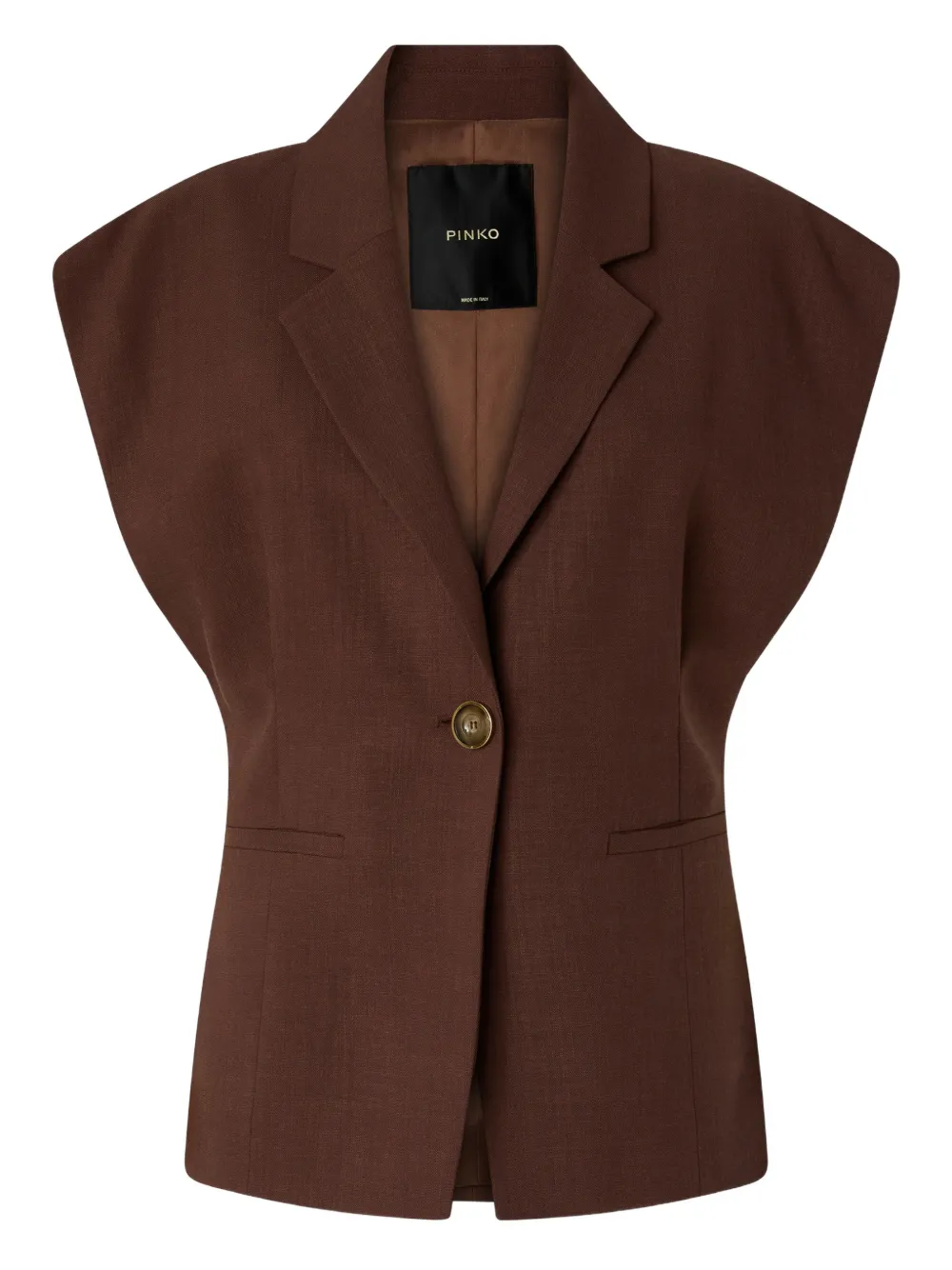 PINKO Gilet monopetto smanicato - Marrone