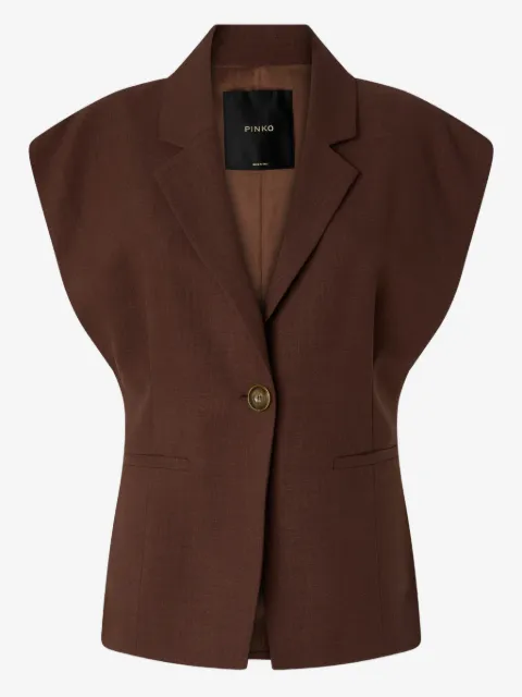 PINKO sleeveless rustic-effect jacket
