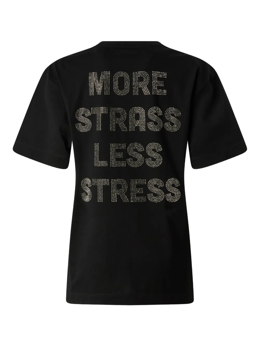  Pinko More Strass Less Stress T-shirt - Black 