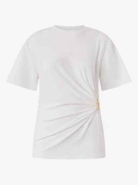 PINKO T-shirt with draping and gold detail