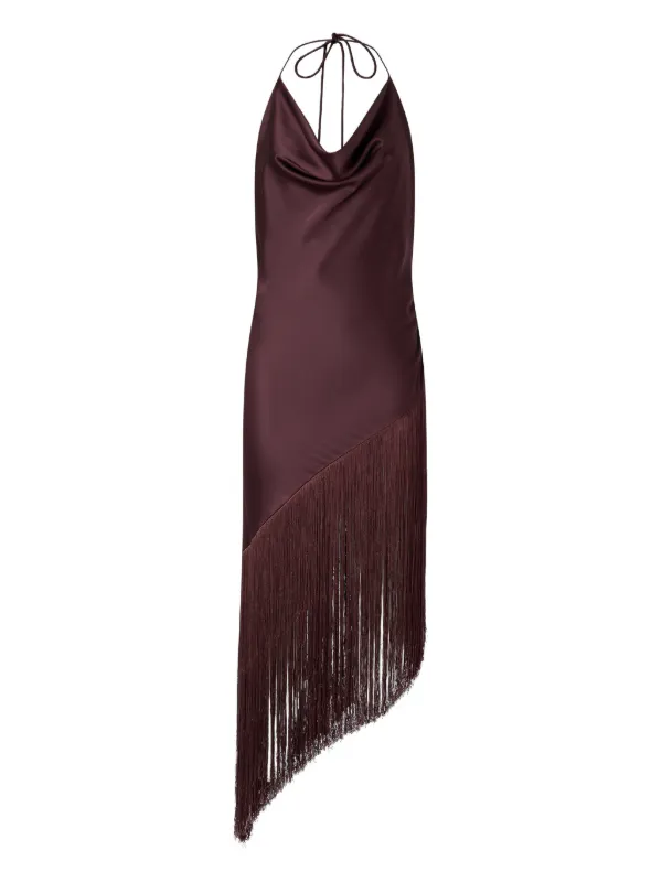 PINKO Asymmetrical Fringed Dress | Purple | FARFETCH OM