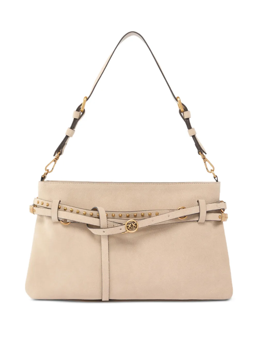 PINKO studded shoulder bag - Neutrals