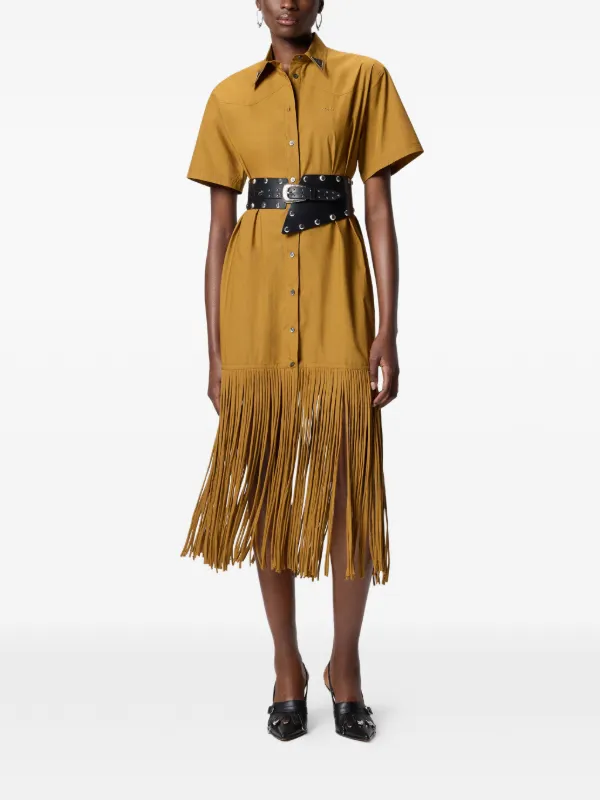 pinko yellow dress Pinko Knit Midi Dress With Openwork Yellow/Nude Pinko
