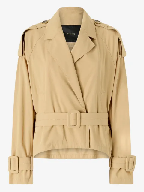 PINKO short cotton trench coat with belt