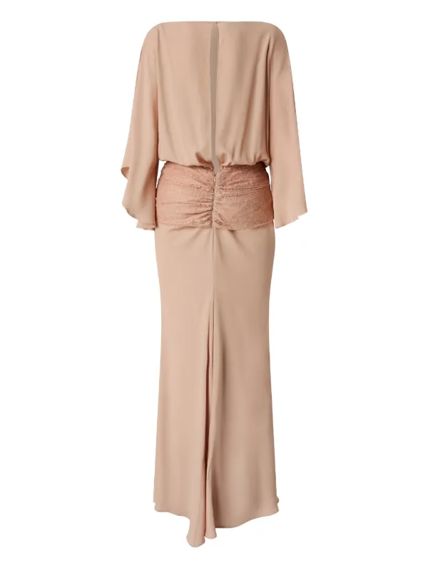 pinko evening dresses Pinko Long Dress With Draping And Lace